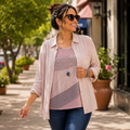 Showstopper Set | Blush & Beyond | Aerie XL Button Down + Old Navy Active XL Top