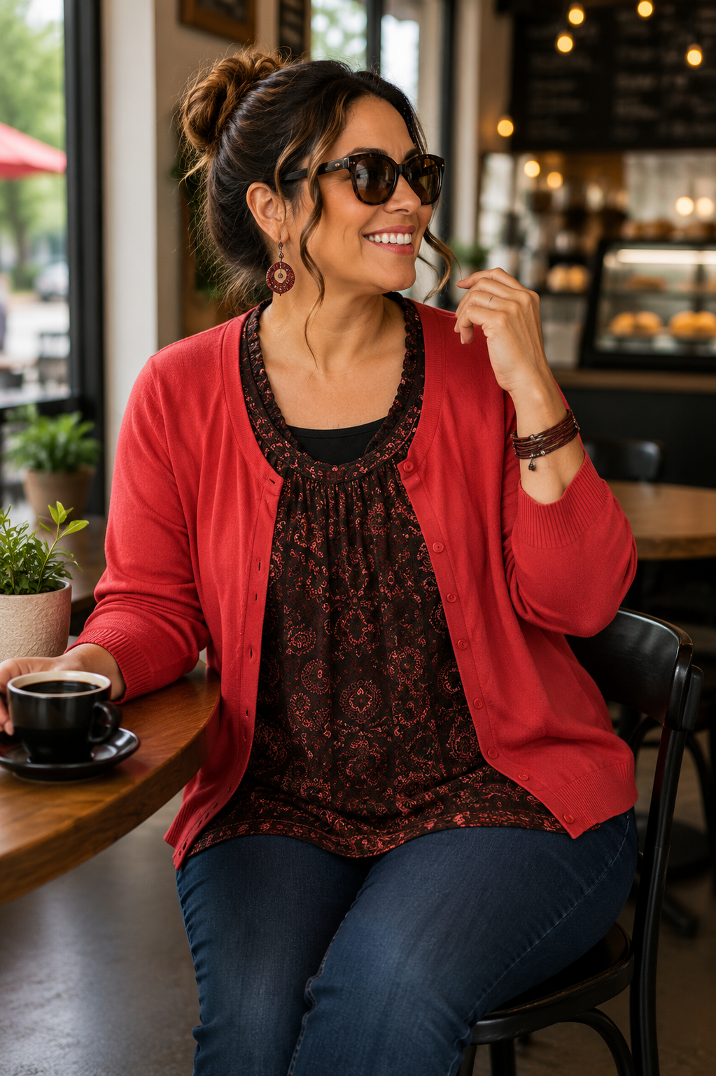 Showstopper Set | Cinnamon Spice & Everything Nice | Ann Taylor XL Shortigan + Croft & Barrow XL Top