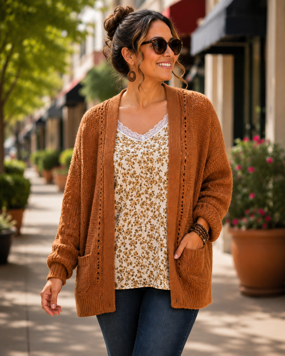 Showstopper Set | Woodland Bloom Whisper | Large Cardigan (Fits XL) + Lane Bryant 14/16 Top